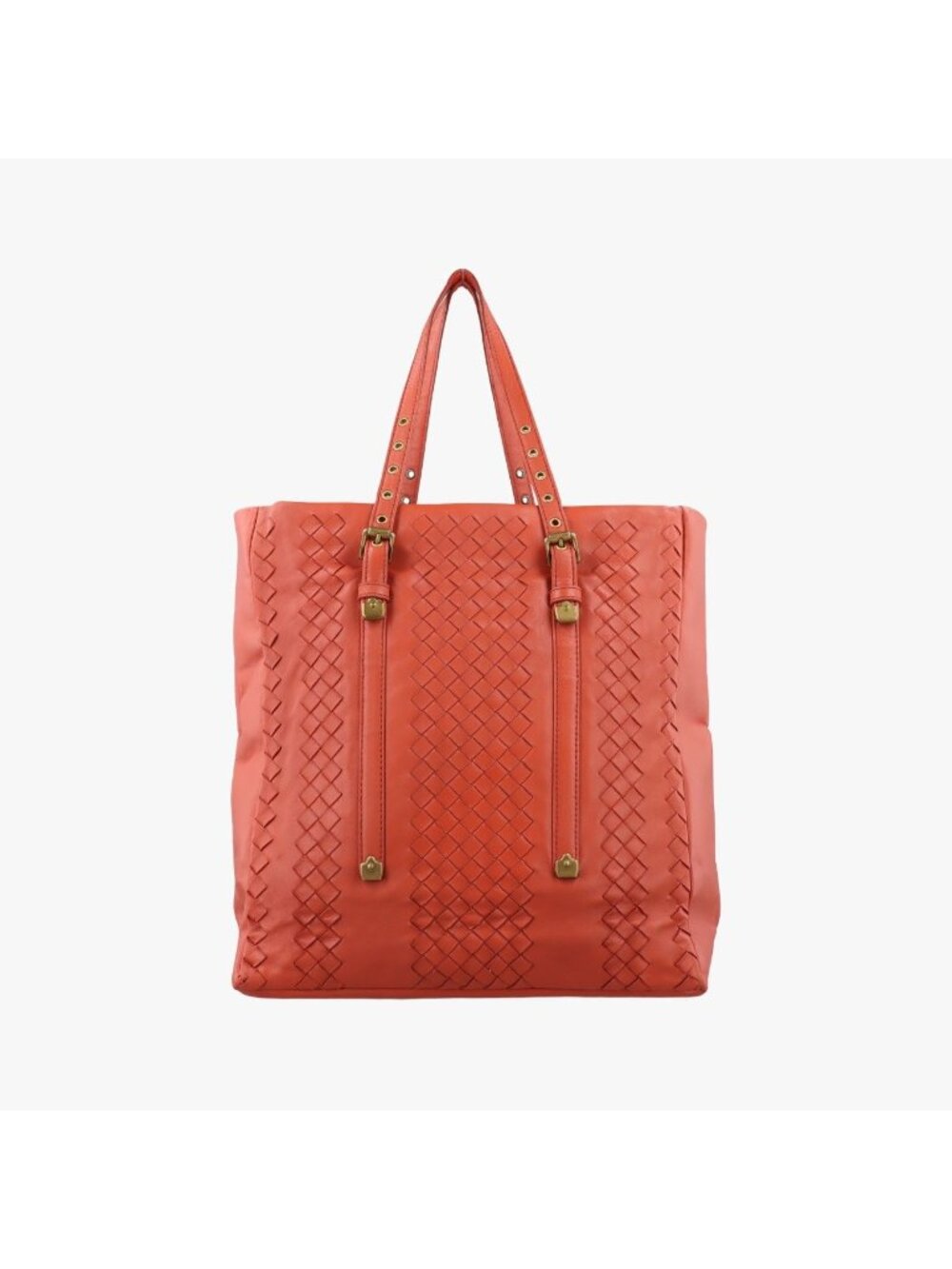 Bottega Veneta Intrecciato Orange Lambskin